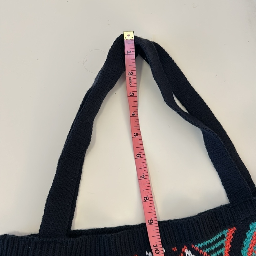 Bohemian Boho Blue Geometric Tribal Pattern Knitted Shoulder Bag New without tag - Picture 8 of 8